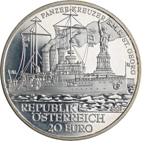 Österreich-6x20Euro-2004-2006-AGpp-Handelsmarine-EtuiI