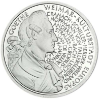 Deutschland 10 DM Silber 1999 Stgl. Johann Wolfgang von Goethe und Weimar I