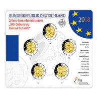 Deutschlande 2 Euro-Satz 2018 Helmut Schmidt Stgl im Folder
