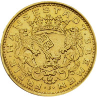 J. 204 - Bremen 10 Mark 1907 Gold Freie Hansestadt-Stadtwappen