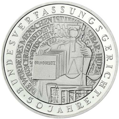 Deutschland 10 DM Silber 2001 Stgl.Bundesverfassungsgericht II (2)