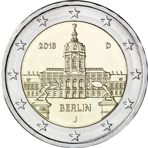 Deutschland-2Euro-2018bfr-Charlottenburg-Münzzeichen-J-RS