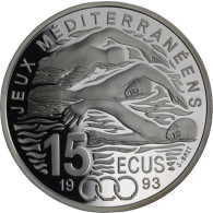 Frankreich-100 Francs 15 Ecus-1993-AGpp-Drei Kraulschwimmer-RS