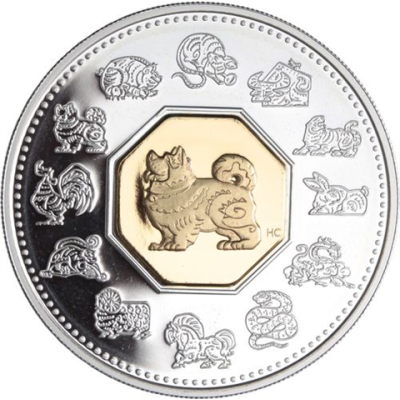 Kanada-15 Dollar-2006-AGpp-Hund-RS