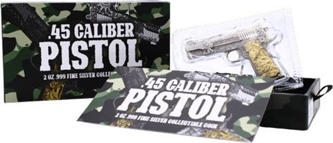 Tschad-1000 Francs-2024-Antiksilber mit Goldauflage-Pistole