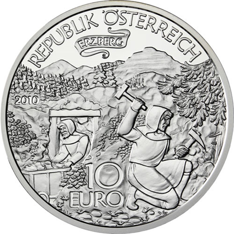 Österreich-10-Euro-2010-Silber-HGH-Erzberg-in-der-Steiermark-Folder