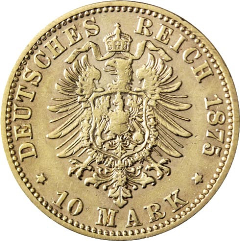 Kaiserreich 10 Mark 1874 - 1871 König Ludwig II. von Bayern J.196 I