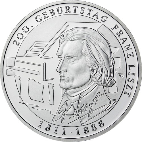 Deutschland 10 Euro 2011 PP 200. Geburtstag Franz Liszt