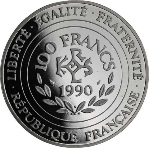 Frankreich-15Ecus-1990-AGpp-Charle Magne-RS