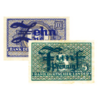 Banknoten - 5 Pfennig und 10 Pfenning ohne Datum von 1948