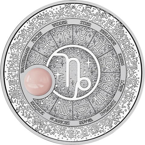 Österreich-20Euro-2025-AgPP-Sternbild-Steinbock-Rosenquarz-RS
