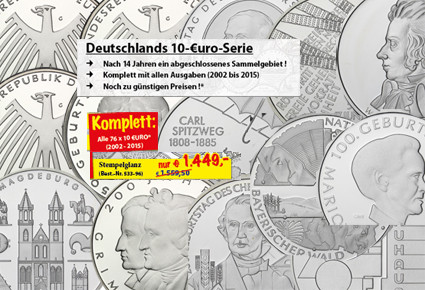 Deutschlands 10 Euro Serie 2002 bis 2015 Stgl, komplett