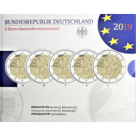 2 Euro-Gedenkmünzen 2019 Deutschland Fall der Mauer im Folder bestellen Ankauf von Münzen 