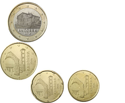 Andorra 1,80 Euro 2016 bfr. Mini Satz 10 Cent bis 1 Euro