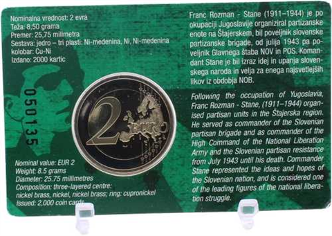 Slowenien-2 Euro-2011-PP-Franc Rozman-Coincard-RS