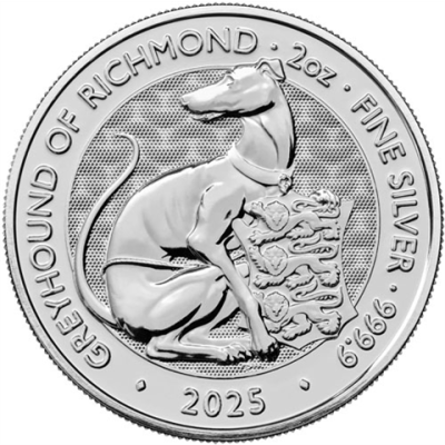 Grossbritannien-5Pounds-2025-2-Unzen-Silber-Greyhound-of-Richmond-RS
