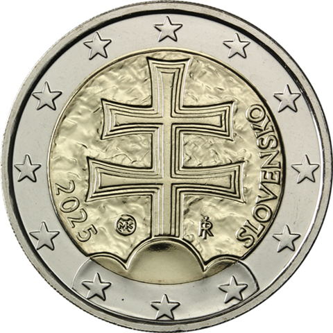 Slowakei-2-Euro-2025-Stgl-Doppelkreuz-RS