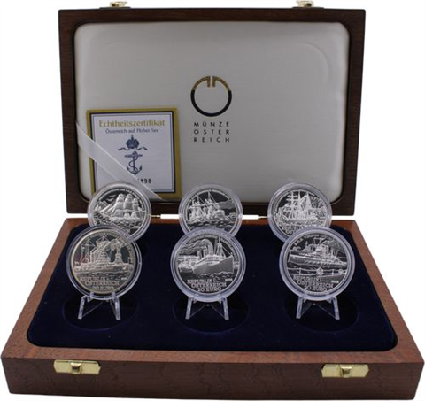 Österreich-6x20Euro-2004-2006-AGpp-Handelsmarine-EtuiI