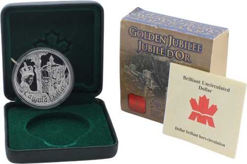 Kanada-1Dollar-2002-AGpp-Golden Jubiläum Queen-Etui