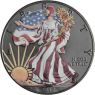 USA-1 Dollar-2017-AGstgl-Silver Eagle-Ruth-Black-Farbe-Rot-RS