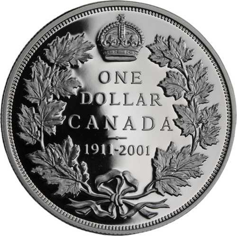 Kanada-1Dollar-2001-AGpp-1911 Dollar-Etui