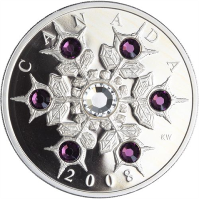 Kanada-20 Dollar-2008-AGpp-Amethyst Crystal Snowflake-RS