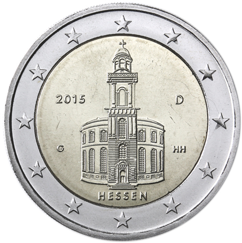 Deutschland-2Euro-2015bfr-Paulskirche-Münzzeichen-G-RS