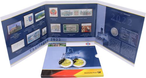 Deutschland-2Euro-Briefmarken-2022-Wartburg-Folder