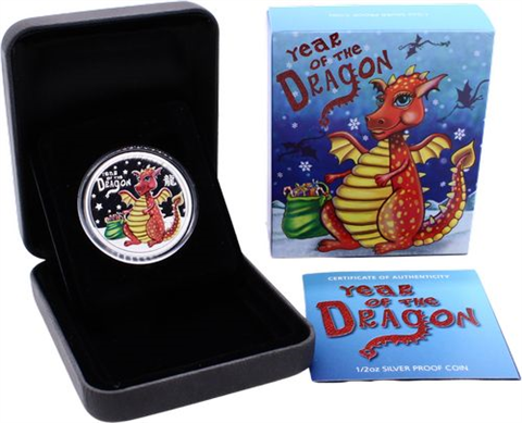 Tuvalu-50 Cent-2012-AGpp-Baby Drachen-Farbe-RS