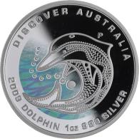 Australien-1 Dollar-2009-AGpp-Dolphin-Farbe-RS
