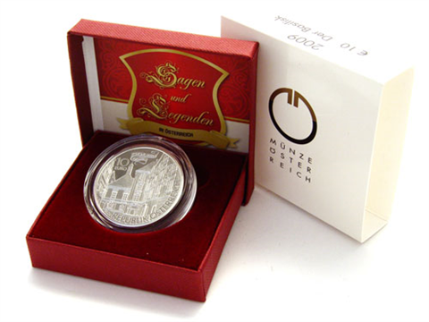 Österreich-10-Euro-2009-Silber-PP-Basilisk-Etui