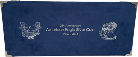 USA-26x1Dollar-1986bis2011-AGstgl-SilverEagle-Etui-offen