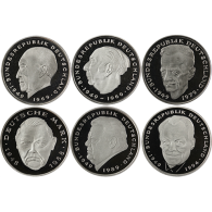 Deutschland-6x2DM-1974-2001-PP-AdenauerHeussSchumacherErhardStraußBrandt-RS