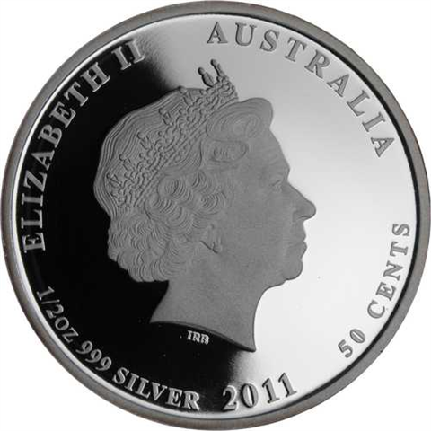 Australien-50 Cent-2011-AGpp-Farbe-Turtel-RS