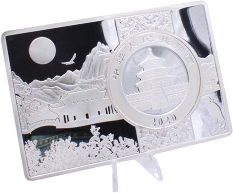 China-10 Yuan-3oz Barren-2020-Agstgl-Panda Barren-Etui