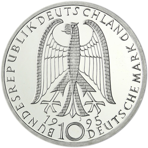 Deutschland 10 DM Silber 1995 Stgl. Zum Wiederaufbau der Frauenkirche in Dresden