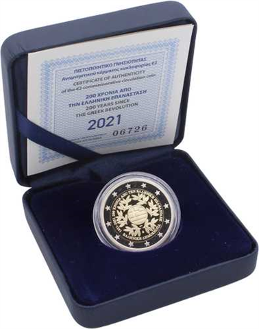 Griechenland-2 Euro-2021-PP-Revolution-Etui