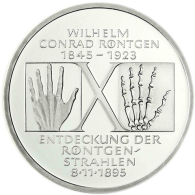 Deutschland 10 DM Silber 1995 Stgl. Wilhelm Korad Röntgen I