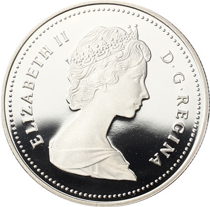 Kanada 1  Gedenk Dollar 1987 Silber  PP John Davis