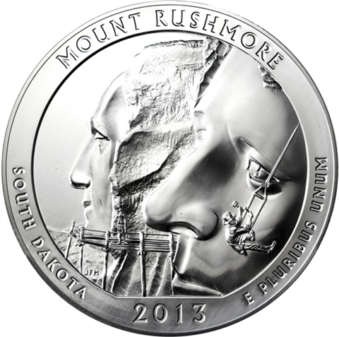 USA-25Cent-2013-AgStgl-5UnzenSilber-MountRushmore-RS