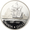 Kanada 1  Gedenk Dollar 1987 Silber  PP John Davis