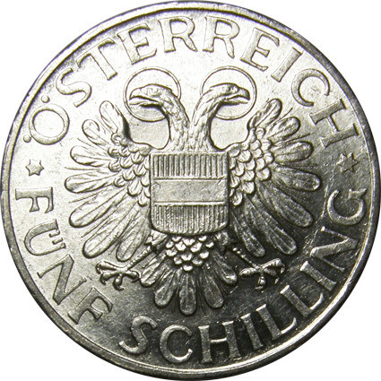 Oesterreich 5 Schilling Silber  1934/35  Madonna von Mariazell 
