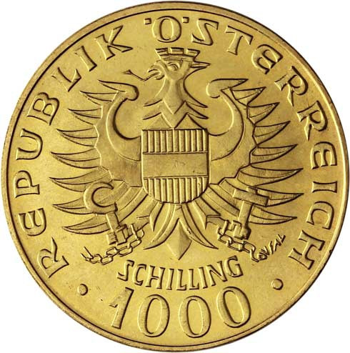 Österreich-1000-Schilling-1976-Goldmünze-Babenberger