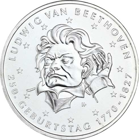 Silbermünzen 20 Euro 2020 250. Geb. Ludwig van Beethoven