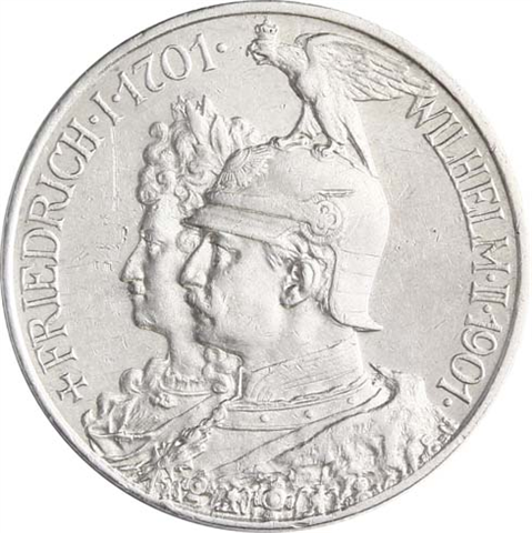 Jäger 105 Preussen 2 Mark 1901 Sehr Schön 200 Jahre Königreich I