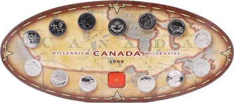 Kanada-12x25cent-1999-CuAGpp-Millenium-Aufsteller