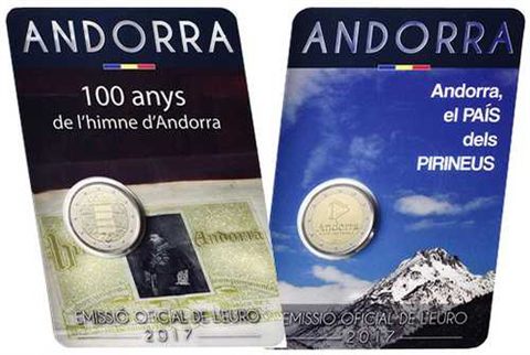 Andorra-2-Euro-2017-Coincard-Hymme-Pyrenäen