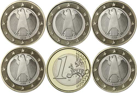 Deutschland-1Euro-2022-bfrcu-Kursmünze-A-J