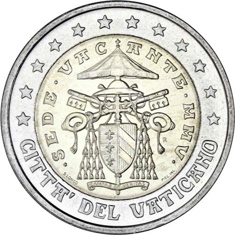 Vatikan-2Euro-2005-Kursmünze-Sede-Vacante-RS