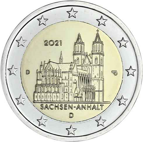 Deutschland-2-Euro-2021-Sachsen-Anhalt-Magdeburger-Dom-D-stgl-I